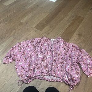 RHODE Pink and Red Floral Top